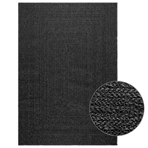 VidaXL Vloerkleed zizur binnen en buiten 140x200cm jute look antraciet