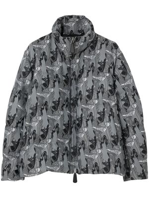 Burberry veste matelassée à imprimé abstrait - Gris