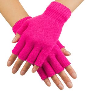 Vingerloze handschoen fluor pink