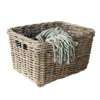Opbergmand - bruin - 50 x 40 x 30 cm - rotan - gevlochten riet - mand - opbergen
