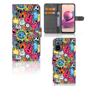 Xiaomi Redmi Note 10S | 10 4G | Poco M5s Wallet Case met Pasjes Punk Rock