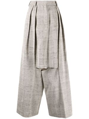 Niccolò Pasqualetti pantalon ample en velours à effet usé - Gris