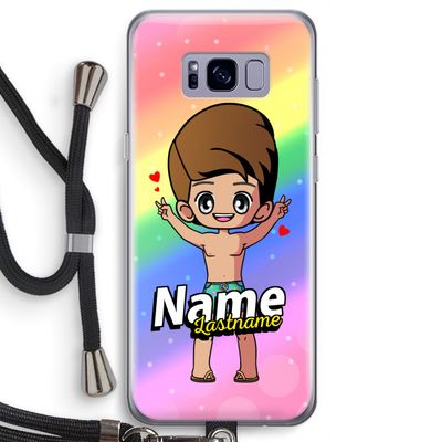 Chibi Maker man: Samsung Galaxy S8 Transparant Hoesje met koord