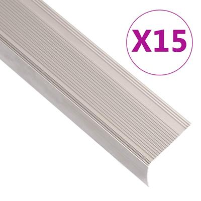 Trapneuzen L-vormig 15 st 90 cm aluminium champagnekleurig