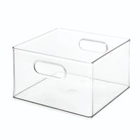 iDesign - Opbergbox met Handvaten, 25.4 x 25.4 x 15.2 cm, Kunststof, Transparant - iDesign The Home Edit - thumbnail
