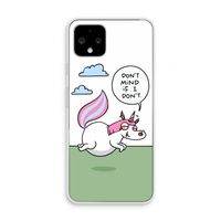 Unicorn: Pixel 4 Transparant Hoesje