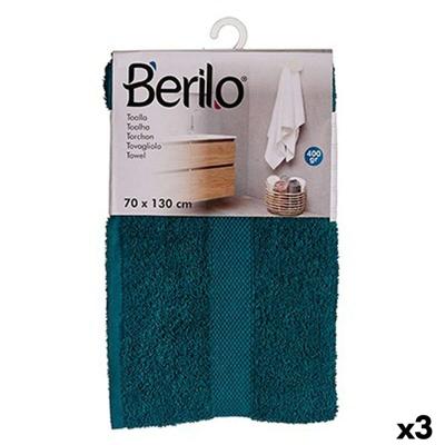 Badhanddoek Berilo Blauw 80 % katoen 20 % Polyester 70 x 130 cm 35 x 4 x 20 cm (3 Stuks)