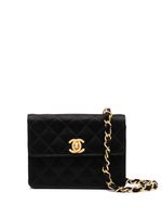 CHANEL Pre-Owned mini sac porté épaule CC à matelassage losanges (1990) - Noir - thumbnail