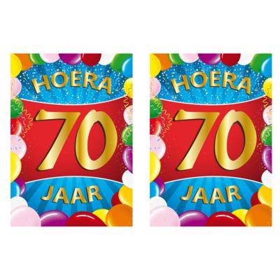 Verjaardag deurposter - 2x - 70 jaar - multi - 59 x 84 cm - leeftijd feestartikelen Verjaardag deurposter - 2x - 70 jaar - multi - 59 x 84 cm - leeftijd feestartikelen