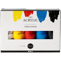 Creativ Company Pigment art acrylverf primaire kleuren, 5x75ml