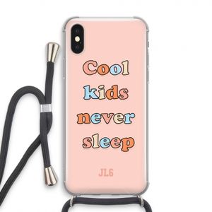 Cool Kids Never Sleep: iPhone X Transparant Hoesje met koord