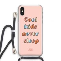 Cool Kids Never Sleep: iPhone X Transparant Hoesje met koord