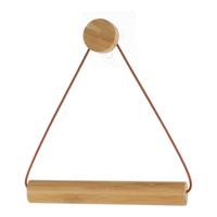 Toiletrolhouder Malmo - hout - roestbruin/naturel - wand/muur - zelfklevend - bamboe/metaal - zonder Toiletrolhouder Malmo - hout - roestbruin/naturel - wand/muur - zelfklevend - bamboe/metaal - zonder