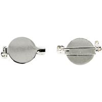 Creativ Company Brochespeld, d 20 mm, verzilverd, 5 stuk/ 1 doos