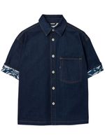 Burberry chemise en jean à patch logo - Bleu