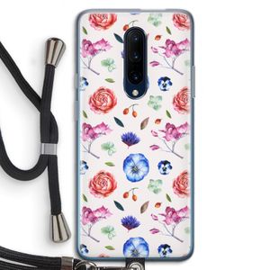 Bloemetjes: OnePlus 7 Pro Transparant Hoesje met koord