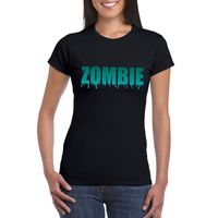 Halloween zombie shirt zwart dames 2XL  - - thumbnail