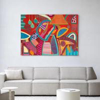 Urban Cotton Wandkleed 'Vida Marina' 80 x 110cm in Frame - black
