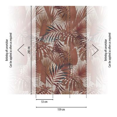 Livingwalls Metropolitan Stories. Travel Stories - Rood Bruin - Planten Behang - 391802