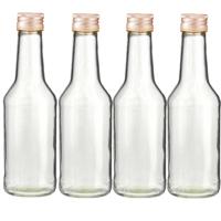 Fles - 30x stuks - met schroefdop - transparant - 200 ml - glas