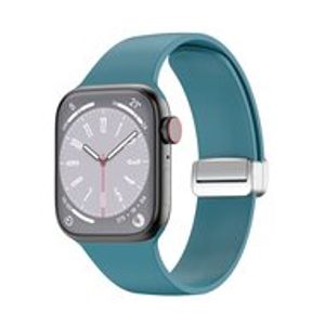 Siliconen bandje - Folding Buckle - Cyaan - Geschikt voor Apple Watch 38mm / 40mm / 41mm