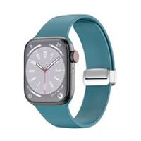 Siliconen bandje - Folding Buckle - Cyaan - Geschikt voor Apple Watch 38mm / 40mm / 41mm