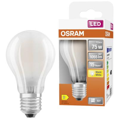 OSRAM HOMELIGHTING 4058075115910 LED-lamp Energielabel D (A - G) E27 Peer 7.5 W = 75 W Warmwit (Ø x l) 60 mm x 105 mm 1 stuk(s)
