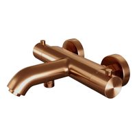 Opbouwset Bad- en Douchekraan Brauer Copper Edition Thermostatisch Met Wandhouder Geborsteld Koper - thumbnail