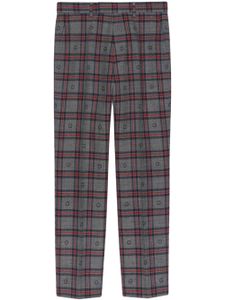 Gucci pantalon fuselé à carreaux - Gris