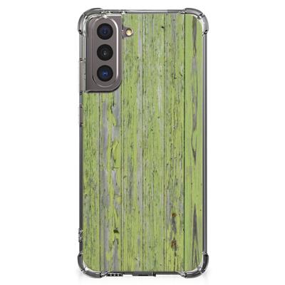 Samsung Galaxy S21 Stevig Telefoonhoesje Green Wood Samsung Galaxy S21 Stevig Telefoonhoesje Green Wood