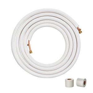 VEVOR 25FT Mini Split Line Kit, 1/4" en 1/2" OD Koperen Leidingen met Drielaagse Isolatie, voor Mini Split Airconditioners, Koelmiddel- of Warmtepompapparatuur en HVAC met Wrap St