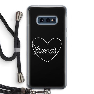 Friends heart black: Samsung Galaxy S10e Transparant Hoesje met koord