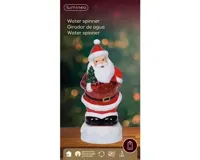 Lumineo led waterspinner kerstman met boom warm wit