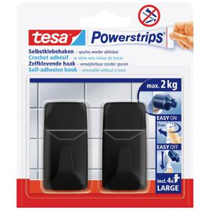 tesa Black Hooks L Powerstrips kleefhaak groot vierkant (b x h) 20 mm x 50 mm Zwart Inhoud: 2 stuk(s)