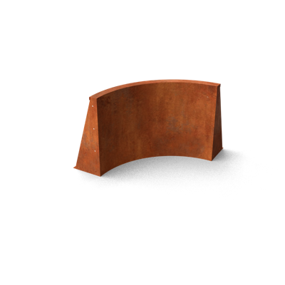 Fronta Keerwanden cortenstaal binnenbocht L50 x B50 x H20 cm - Geroba
