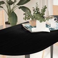 Tafelblad 140x60x2 cm ovaal massief eikenhout donkerbruin Tafelblad 140x60x2 cm ovaal massief eikenhout donkerbruin