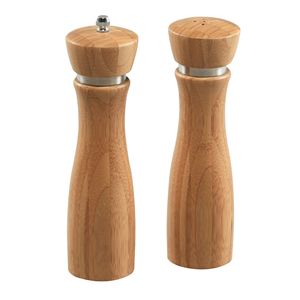 Bamboe houten peper- en zoutstel 21 cm