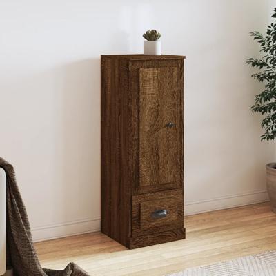 Hoge kast 36x35,5x103,5 cm bewerkt hout bruin eikenkleur