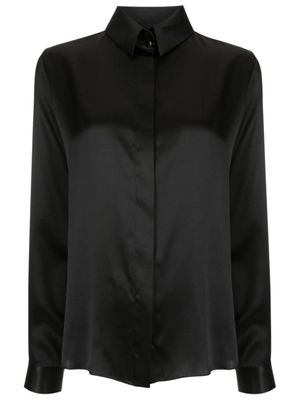 Gloria Coelho chemise en satin à manches longues - Noir