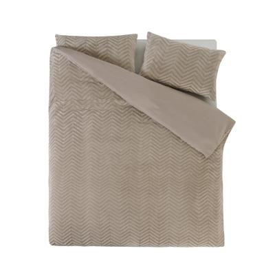 Dekbedovertrek Teddy - Lits-Jumeaux (240x220 cm) - Zwart/ Taupe/ Creme Microvezel - Dessin: Patroon, Luxe - Sleeptime - Dekbed-Discounter.nl