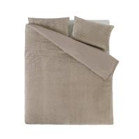 Dekbedovertrek Teddy - Lits-Jumeaux (240x220 cm) - Zwart/ Taupe/ Creme Microvezel - Dessin: Patroon, Luxe - Sleeptime - Dekbed-Discounter.nl