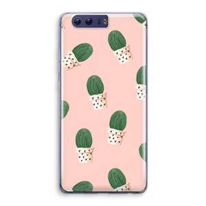 Cactusprint roze: Honor 9 Transparant Hoesje