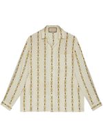 Gucci Interlocking G-logo Horsebit-print silk shirt - Tons neutres - thumbnail