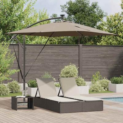Cantilever Banana Parasol met slot Taupe 249 x 249 x 250 cm