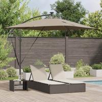 Cantilever Banana Parasol met slot Taupe 249 x 249 x 250 cm