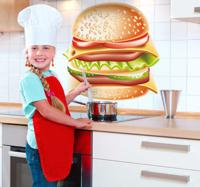 Sticker keuken hamburger - thumbnail