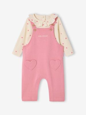 Babyset salopet voor babymeisjes rozen
