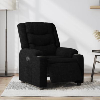 Fauteuil verstelbaar elektrisch stof zwart
