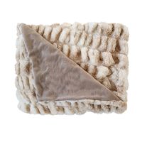 Plaid / Deken Imitatiebont Beer Beige (170 x 130 cm) - thumbnail