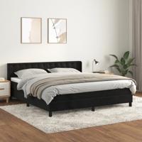 Boxspring met matras fluweel zwart 160x200 cm